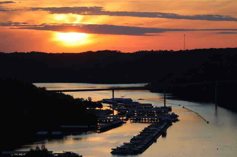 A beautiful sunset view of Dale Hollow Lake and Sunset Dock in Byrdstown, TN.