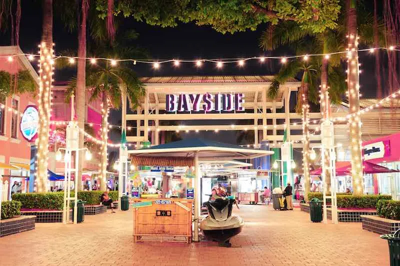 Bayside Marketplace at night