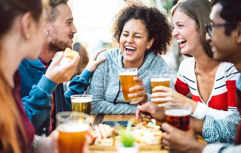 friends at local brewery