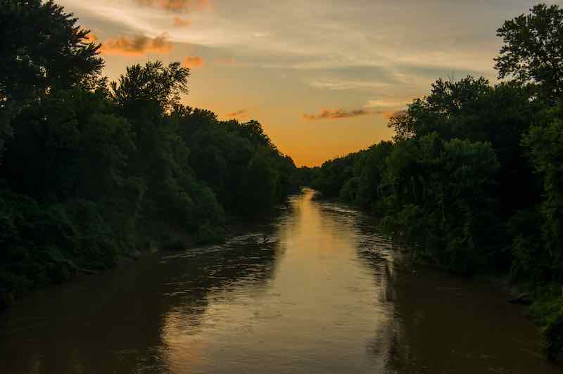 sunset on the Wolf River in Memphis, TN