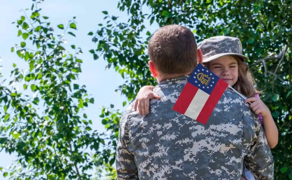 Reunion of soldier from Georgia with family