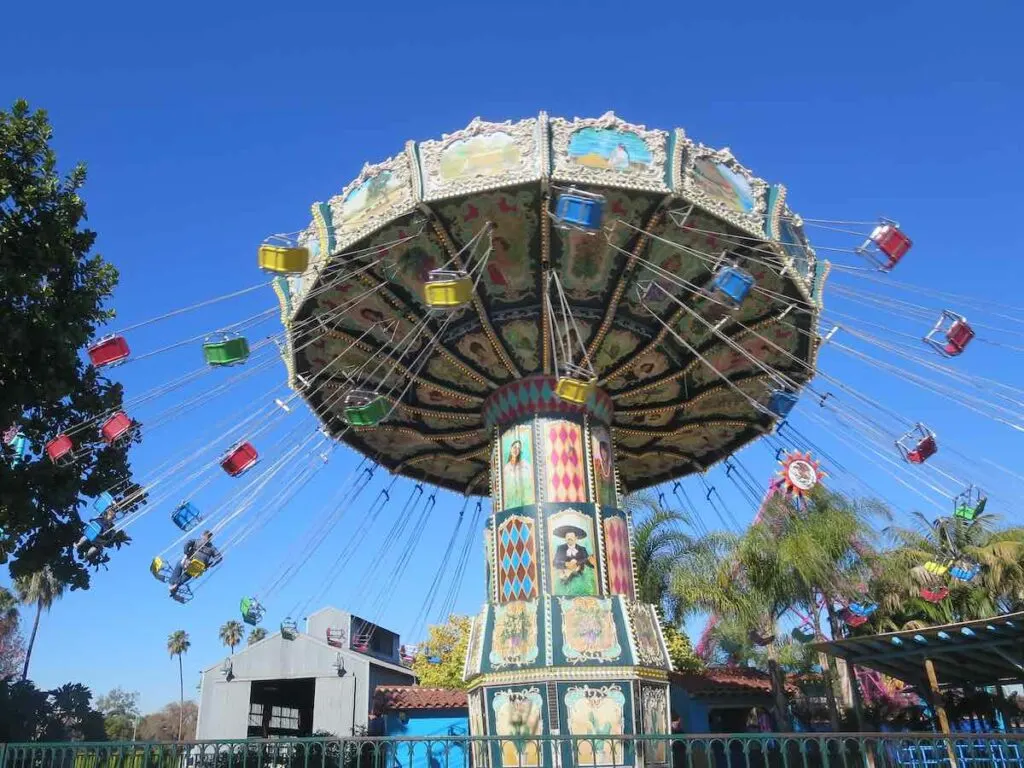 Anaheim, CA / USA - December 17 2015: Rides at Knott's Berry Farm