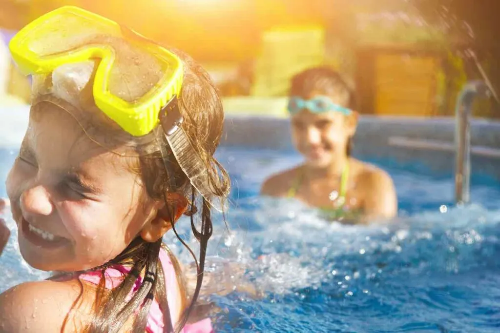 Children playing in pool