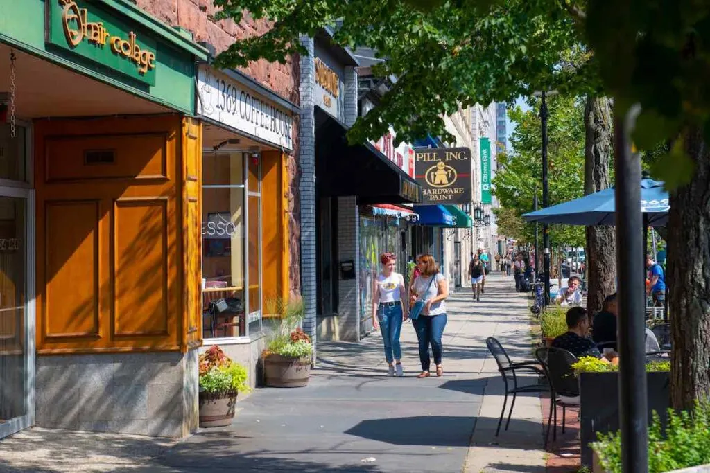 Historic commercial buildings on Massachusetts Avenue