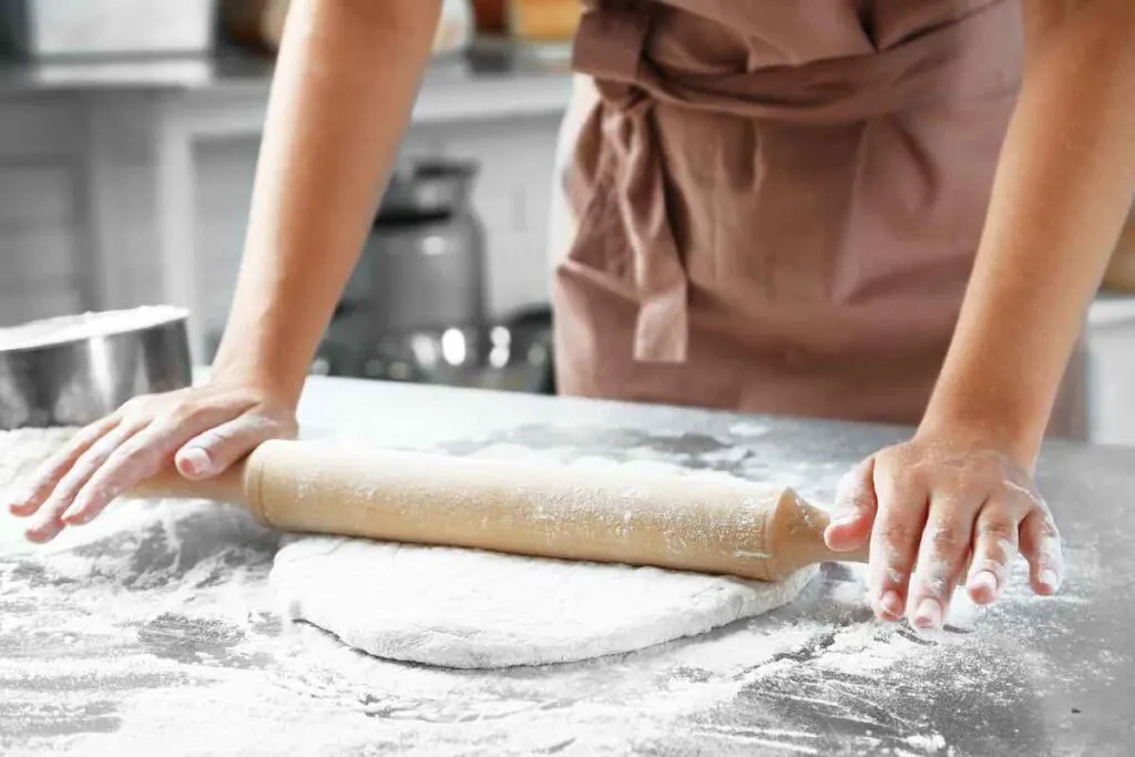 Making dough for selling pie