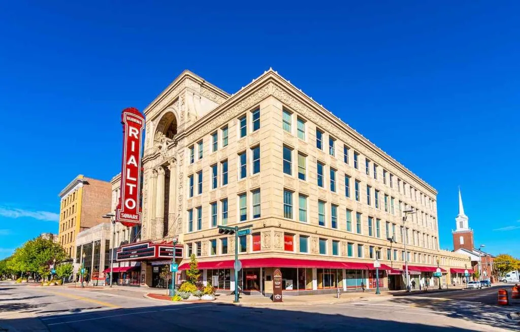 Rialto Square Theatre view in Joliet Town of Illinois