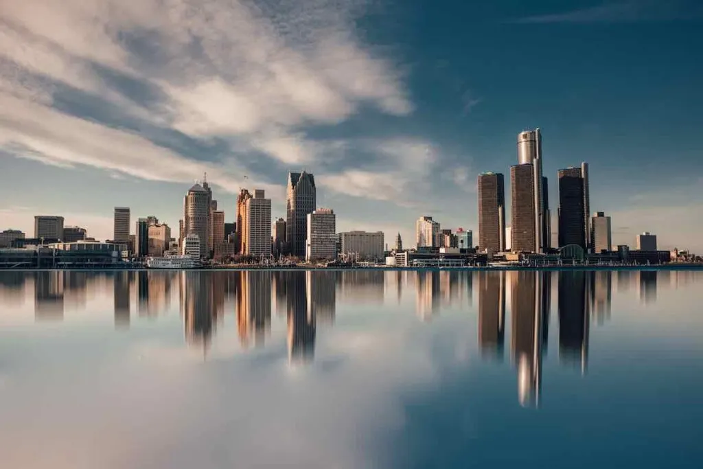 skyline of Detroit