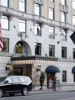 Entrance of the Ritz Carlton, one of the best hotels in New York City.