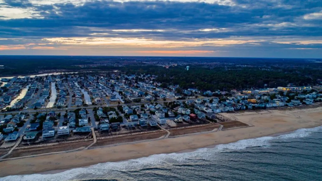 South Bethany Beach at sunset.