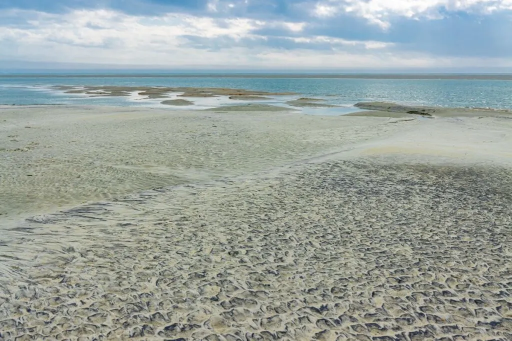 Tidal flats at North Beach in Georgia.