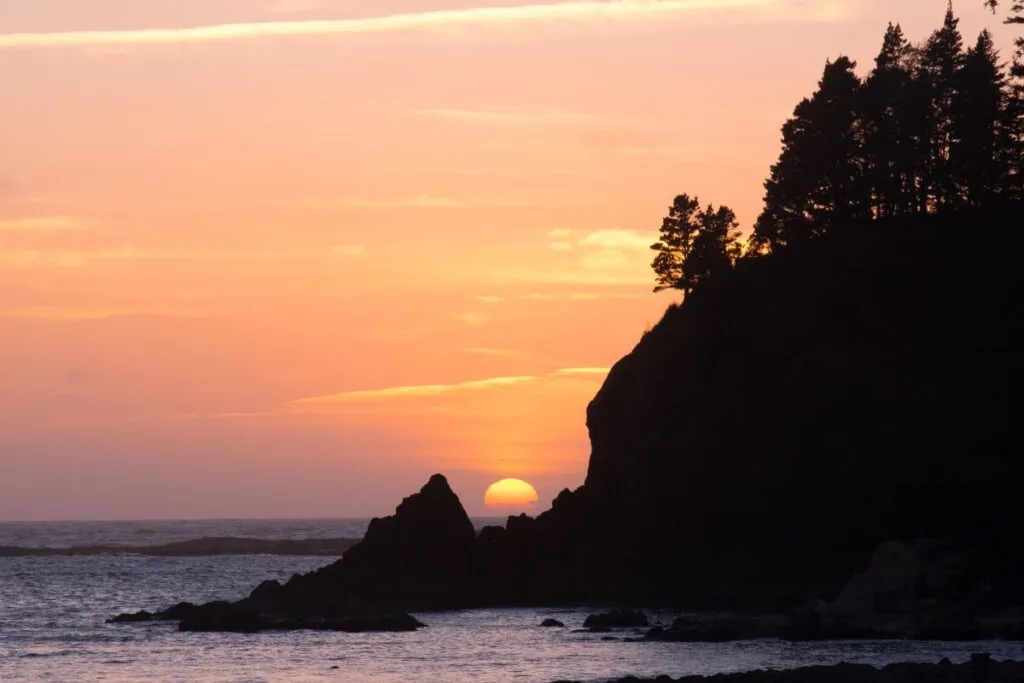 Sunset Bay State Park Beach, Oregon.