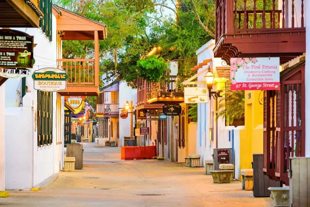 Tourist shops in St. Augustine, FL.