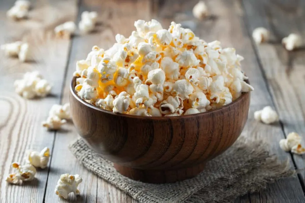 A bowl of popcorn.